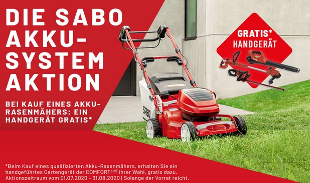 Sabo Handgerät gratis zum Rasenmäher